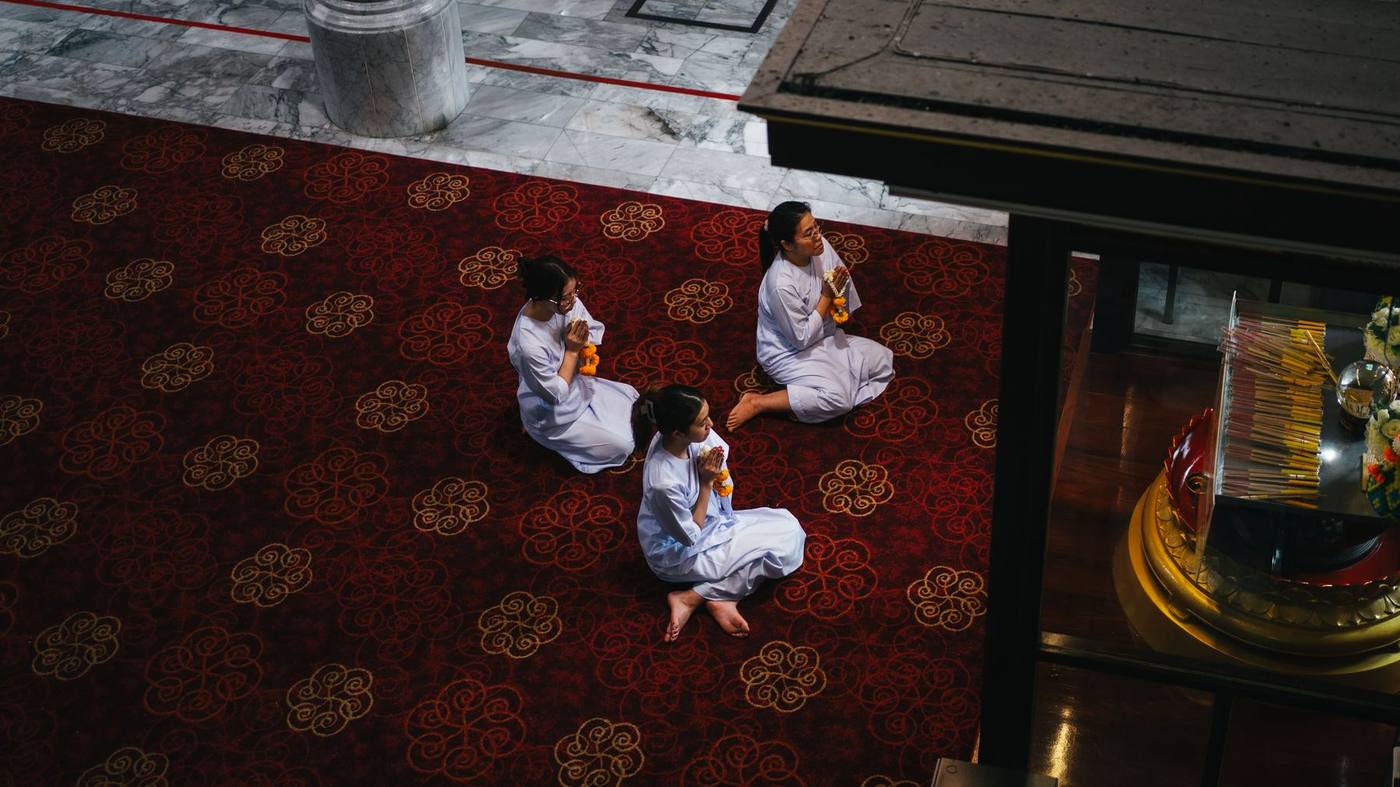 A purification ritual at a temple